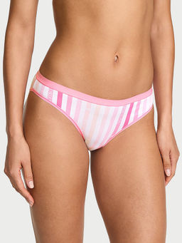 Victoria's Secret - Pink Stripes Cotton Blend Regular Bikini Panty