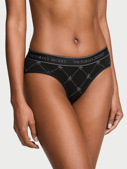 Victoria's Secret - Black Printed Cotton Blend Regular Brief