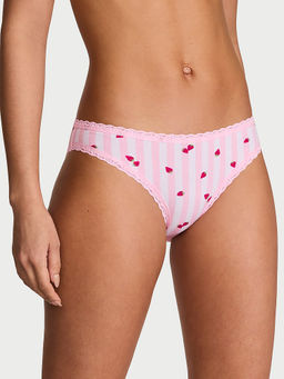 Victoria's Secret - Pink Stripes Cotton Blend Regular Bikini Panty