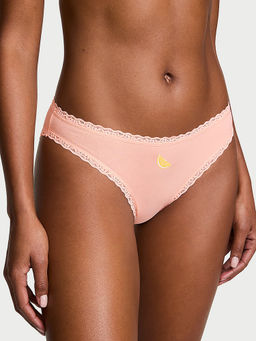Victoria's Secret - Peach Solid Cotton Blend Regular Bikini Panty