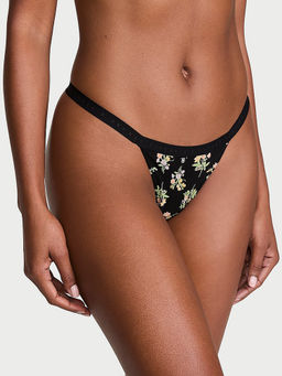 Victoria's Secret - Black Printed Cotton Blend Regular Bikini Panty