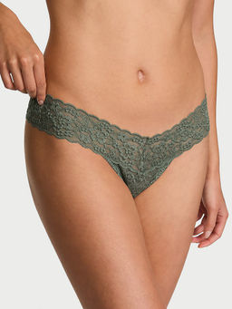 Victoria's Secret - Green Self Design Polyamide Regular Thong Panty