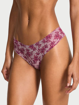 Victoria's Secret - Maroon Self Design Polyamide Regular Thong Panty