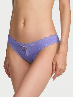 Victoria's Secret - Blue Self Design Polyamide Regular Bikini Panty