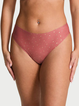 Victoria's Secret - Pink Printed Polyamide Regular Thong Panty