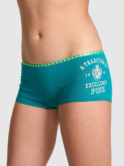 Victoria's Secret - Green Printed Cotton Blend Regular Boyshorts