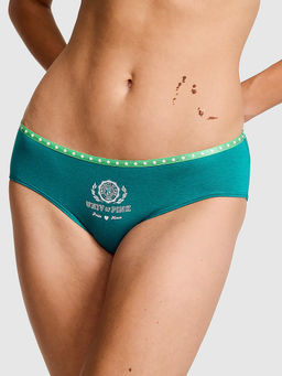 Victoria's Secret - Green Solid Cotton Blend Regular Brief