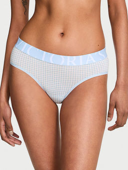 Victoria's Secret - Blue Checks Cotton Blend Regular Brief