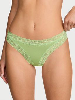 Victoria's Secret - Green Self Design Cotton Blend Regular Bikini Panty