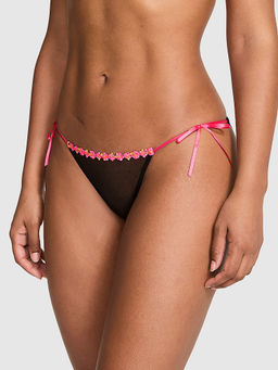 Victoria's Secret - Black Solid Polyamide Regular Bikini Panty