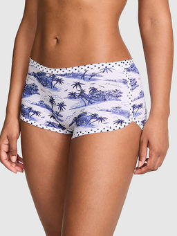 Victoria's Secret - White Printed Cotton Blend Regular Boyshorts