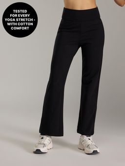 Kica - Everyday Cotton Yoga Pants - Straight Fit, KIC503 -BLACK