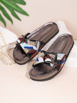 Briskers - Women Black Slip On Sandals