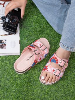 Briskers - Women Pink Slip On Sandals