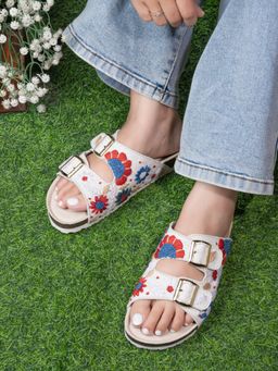 Briskers - Women White Slip On Sandals