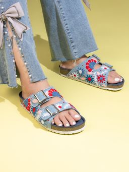 Briskers - Women Blue Slip On Sandals