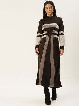 APSLEY - Coffee Geometric Dress