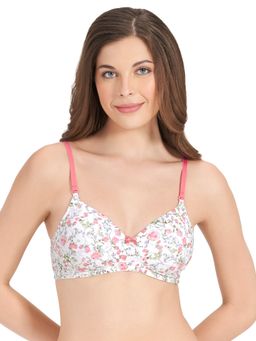 Amante - Print Padded Non Wired Full Coverage T-Shirt Bra White