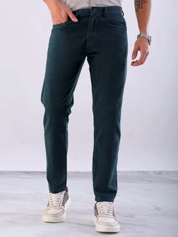 Hardsoda - By The Indian Garage Co Men Slim Fit Solid Mid-Rise Chinos Green