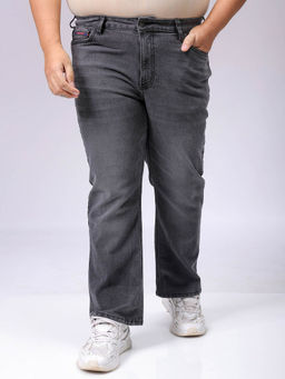 Hardsoda - By The Indian Garage Co Men Plus Size Solid Stretchable Jeans Grey