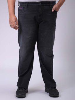 Hardsoda - By The Indian Garage Co Men Plus Size Vintage Solid Stretchable Jeans Grey