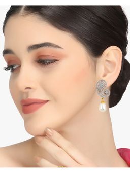 Adwitiya - Women Gold-Plated Stone Drop Earrings