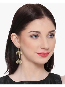 Adwitiya - Women Gold-Plated Round Drop Earrings