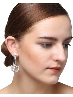 Adwitiya - 24CT Gold-Plated CZ Stone-Studded Drop Earrings