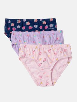 Jockey - SG01 Girls Cotton Printed Panty-Fairy Tale,Blue Depths & Lavendula (Pack of 3)