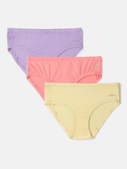 Jockey - SG01 Girls Cotton Panty - Salmon Rose, Lemon Meringue & Lavendula (Pack of 3)