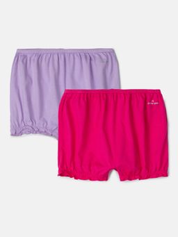 Jockey - SG06 Girls Cotton Bloomers - Beetroot Pink & Lavendula (Pack of 2)