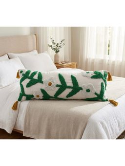 HOSTA HOMES - Pure cotton hand crafted Long Lumber Cushion Cover with filler (14 x 36 Inches)