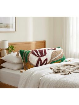 HOSTA HOMES - Pure cotton hand crafted Long Lumber Cushion Cover with filler (14 x 36 Inches)