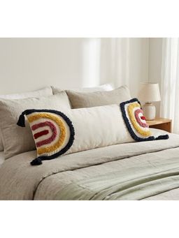 HOSTA HOMES - Pure cotton hand crafted Long Lumber Cushion Cover with filler (14 x 36 Inches)