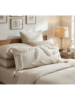 HOSTA HOMES - Pure cotton hand crafted Long Lumber Cushion Cover with filler (14 x 36 Inches)