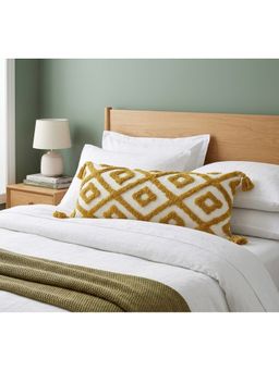 HOSTA HOMES - Pure cotton hand crafted Long Lumber Cushion Cover with filler (14 x 36 Inches)