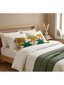 HOSTA HOMES - Pure cotton hand crafted Long Lumber Cushion Cover with filler (14 x 36 Inches)