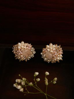 House of D'oro - Silver Off-White Pearl Designer Earrings