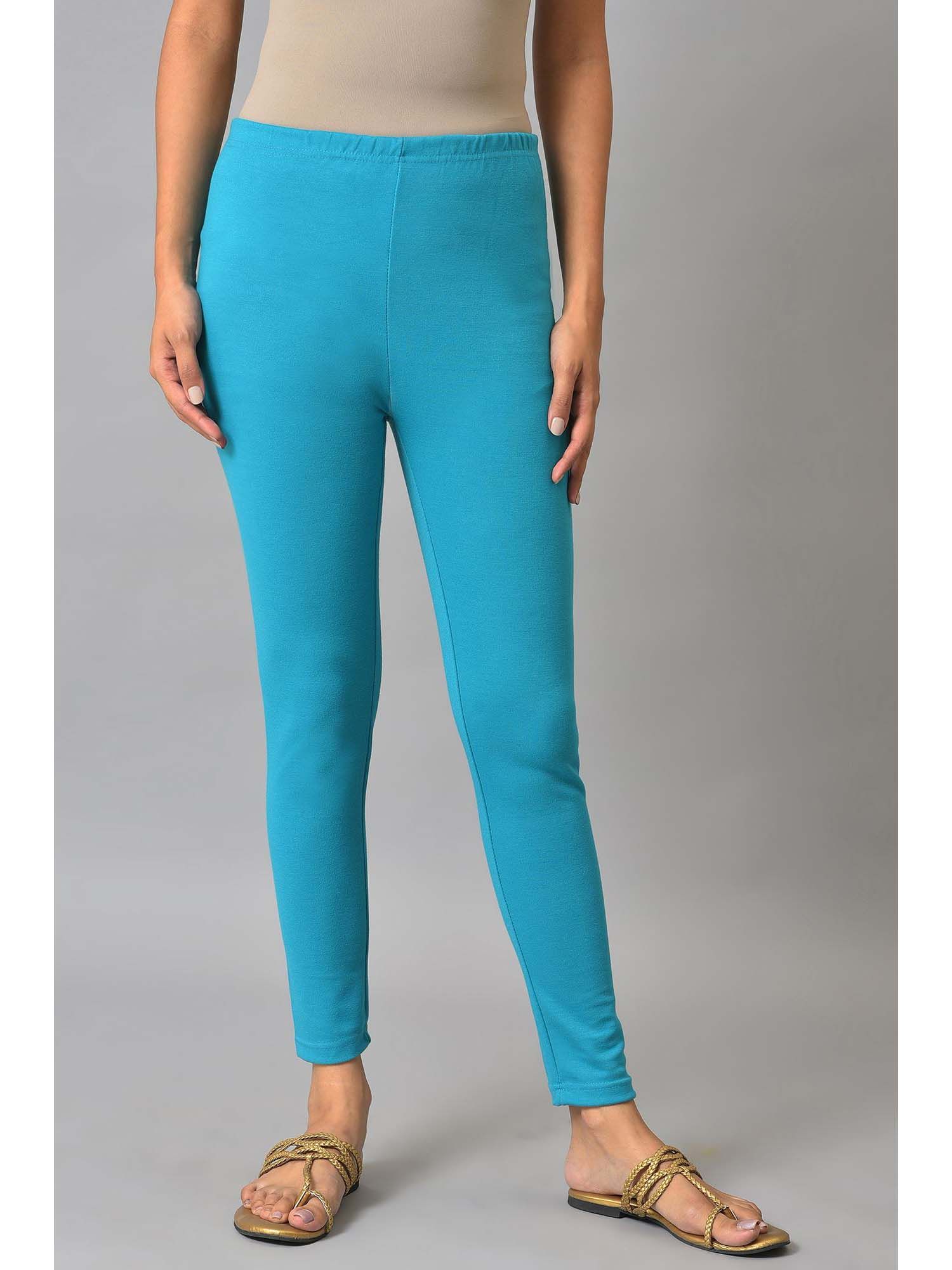 aurelia Blue Stretchable Interlock Women Leggings-picture-21