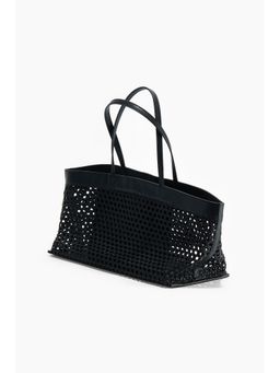 H&M - Women Black Lattice-Weave Shopper