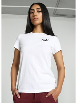 Puma - Essentials Small Logo Womens White T-Shirt