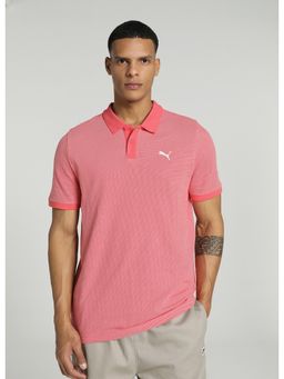Puma - Jacquard 3T Mens Pink Polo T-Shirt