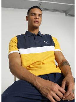 Puma - Colorblock Mens Yellow Polo T-Shirt