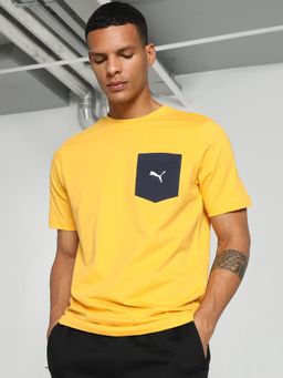 Puma - Essentials Contrast Pocket Mens Yellow T-Shirt