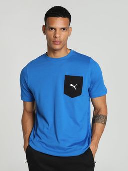Puma - Essentials Contrast Pocket Mens Blue T-Shirt