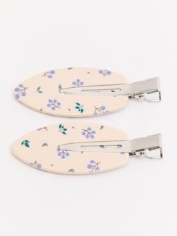Pomelo - Floral Hair Clip - Blue/White