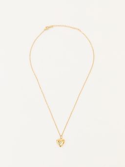 Pomelo - Heart Rhinestone Necklace - Multi Color