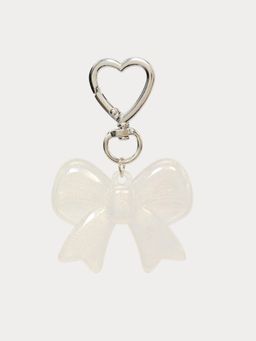Pomelo - Bow Heart Keyring - White