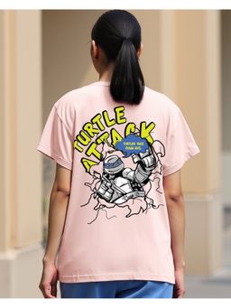 Bewakoof - Teenage Mutant Ninja Women Pink Graphic Printed T-Shirt