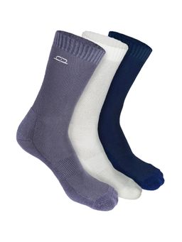 Heelium - Bamboo Crew Socks for Men - 3 Pairs - Grey White Navy Blue - Odour Free